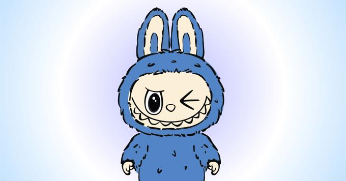 Graphic Of Blue Labubu Plush