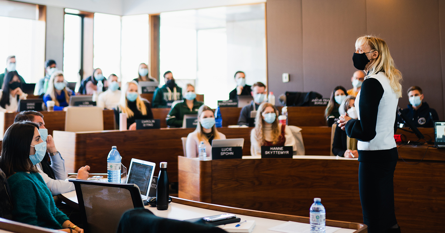 Penny Wise speaking to CEMS students