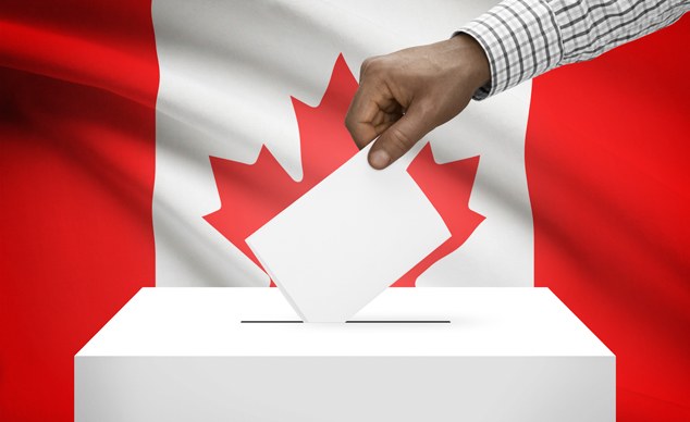 hand with ballot box