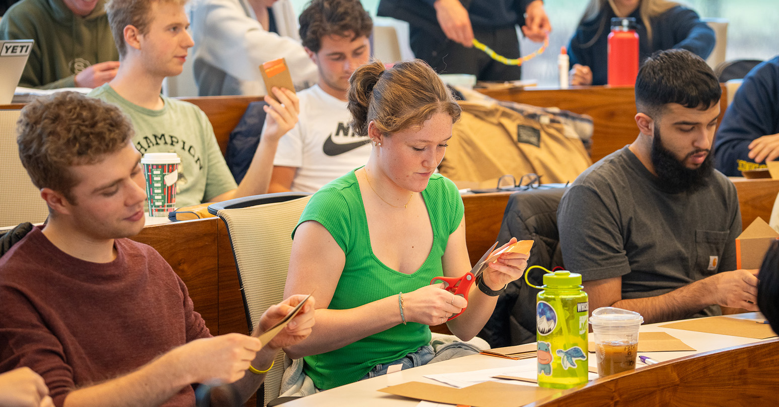 Creativity week - HBA students making wallets