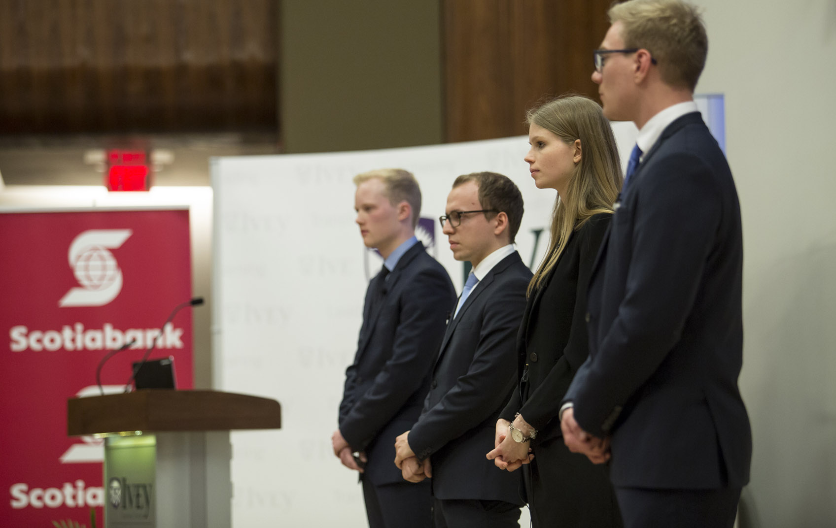 Students presenting at the Scotiabank International Case Competition