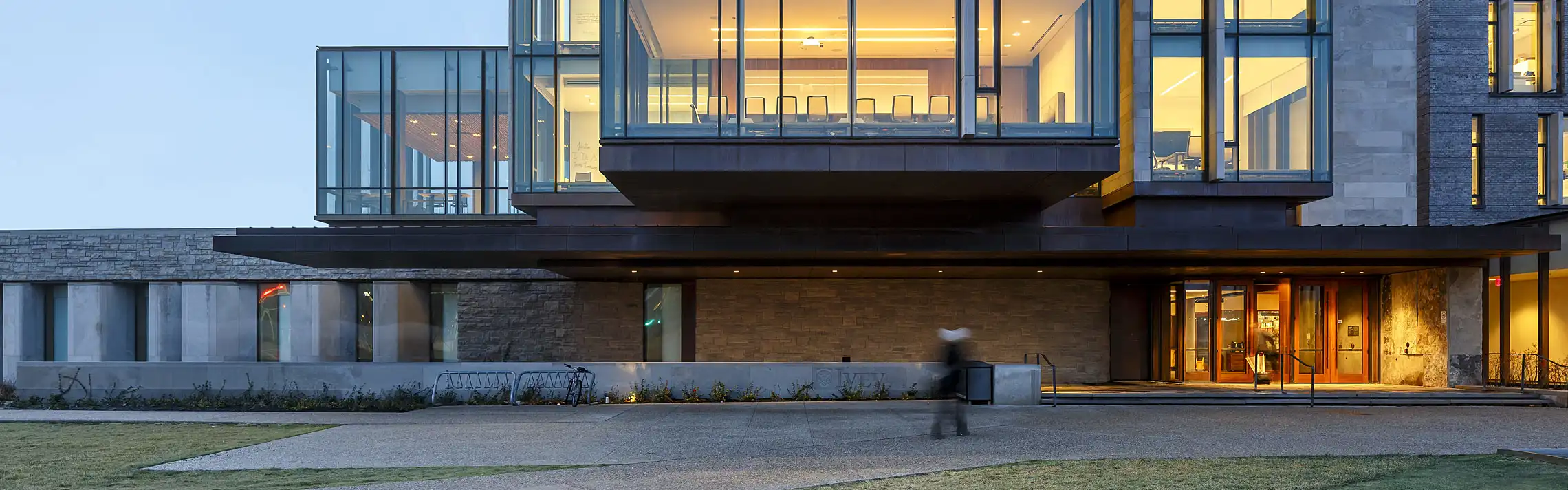 Evening shot of the Ivey Business School.