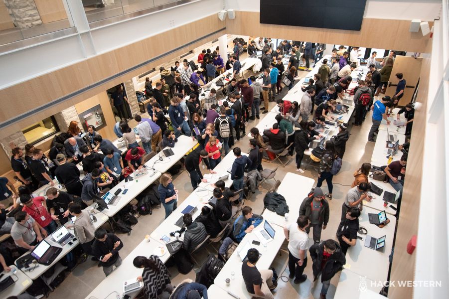 An aerial view overlooking all the attendees