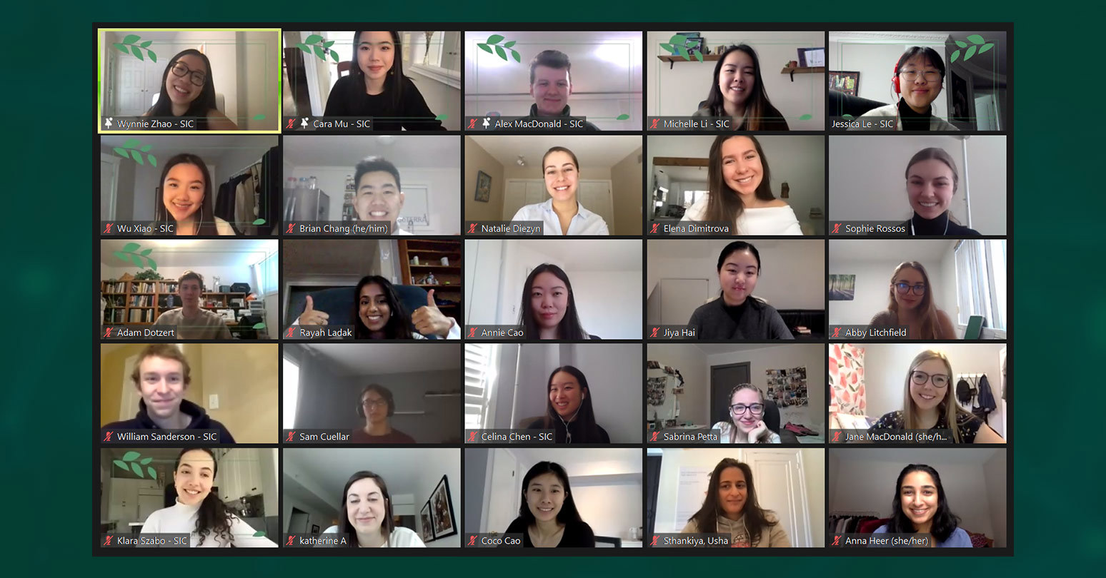 Zoom shot of Ivey students at the Social Impact Conference