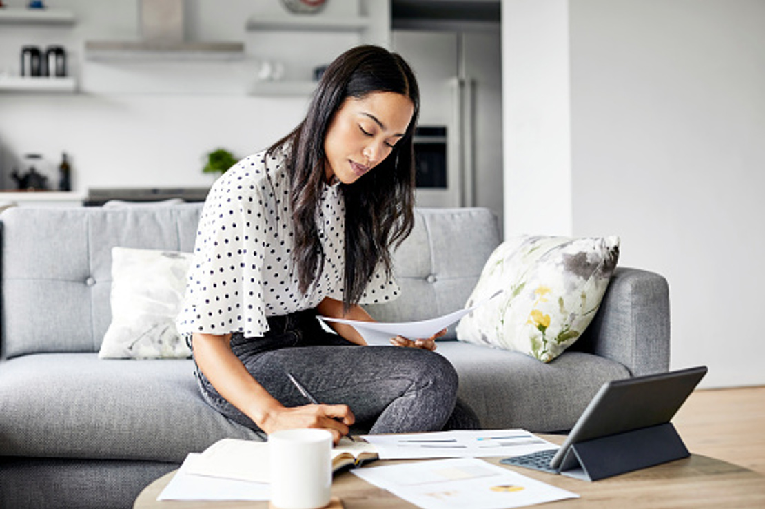 Accountant Analyzing Documents