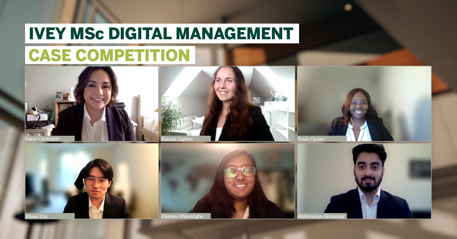 Team 8, OWL Consulting (top, l-r) Sarai Castrejon, Kenzie Garton, Tosin Ojulari; (Bottom, l-r) Steve (Jiehao) Zou, Dilanka Wijesinghe, Abhimanyu Bhosekar.