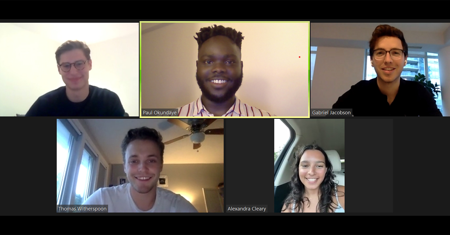 Ubuntu Impact team (top, l-r): Noah Klein, Paul Okundaye, and Gabriel Jacobson; (bottom, l-r): Thomas Witherspoon and Alexandra Cleary