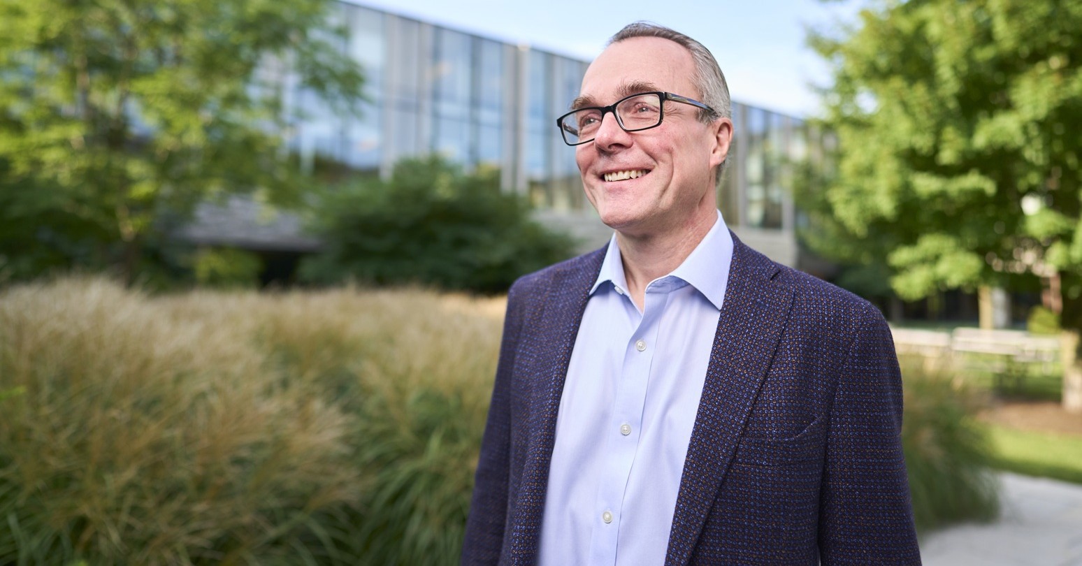Ivey Dean Julian Birkinshaw poses for photos on campus in London, Ontario