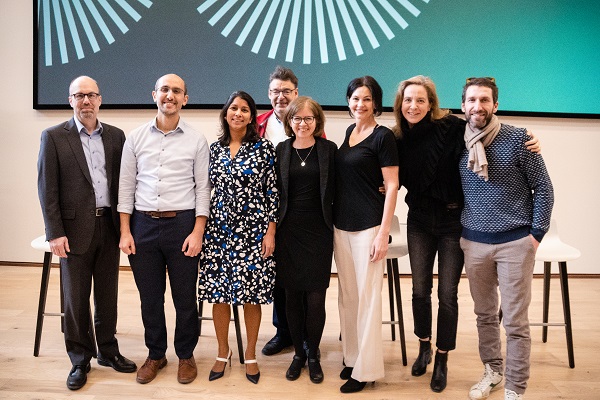 L-r: Rob Klassen, Isam Faik, Nadine de Gannes, Klaus Meyer, Krista Pettit, Oana Branzei, Wren Montgomery, and Jury Gualandris.