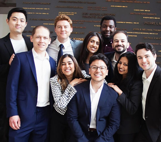 Ivey MBA Association members posing for a photo