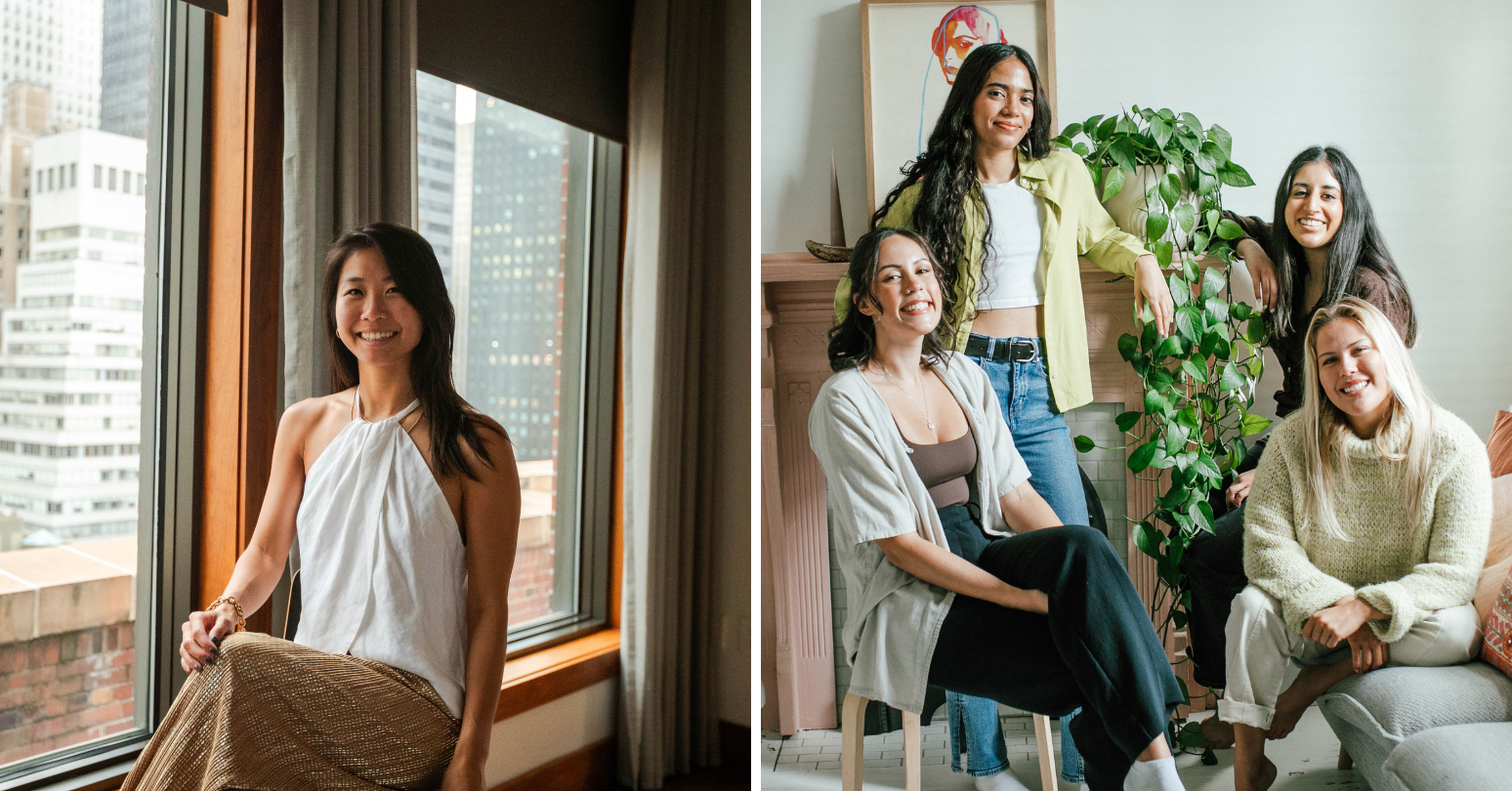 Left image: Christal Wang; Right image: The Marlow team Kiara Botha, Harit Sohal, Nadia Ladak, and Simone Godbout