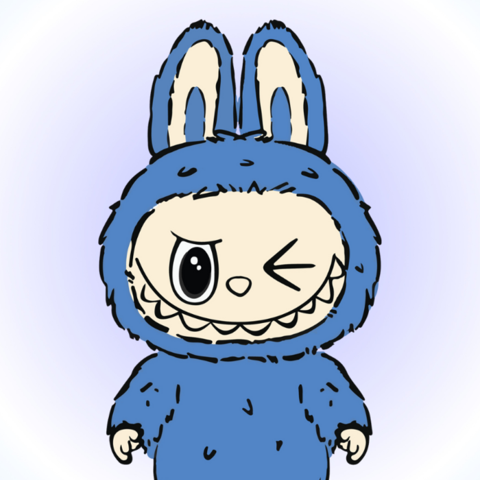 Graphic Of Blue Labubu Plush