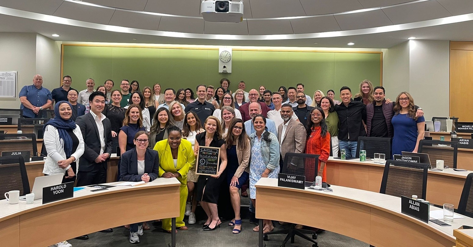 Kim Randall (front row, centre) with her EMBA class