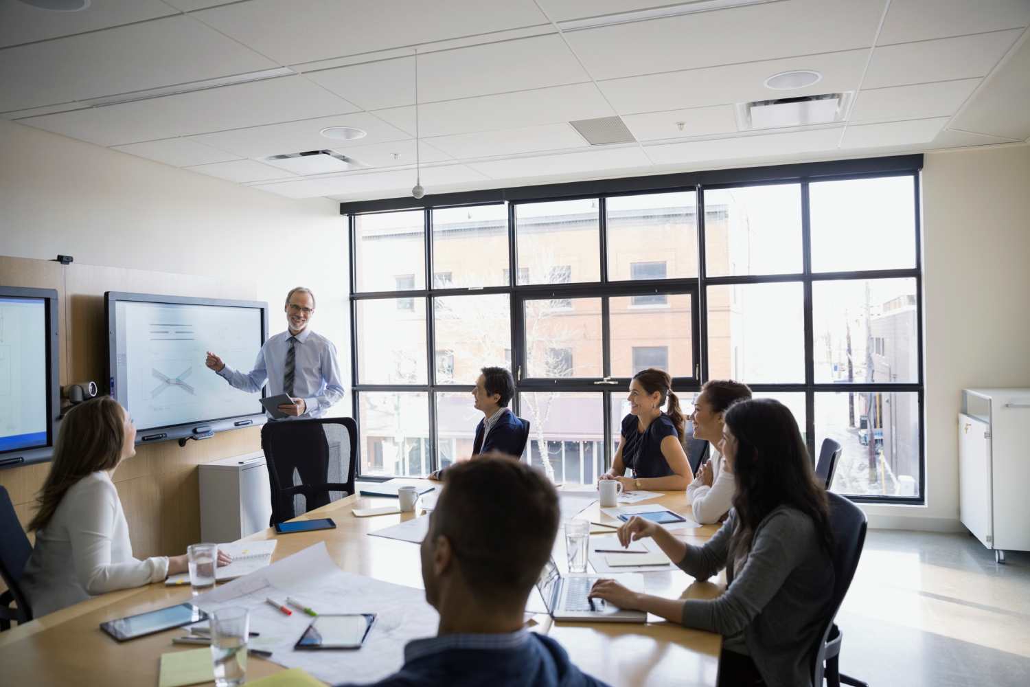 a group of business professionals learning