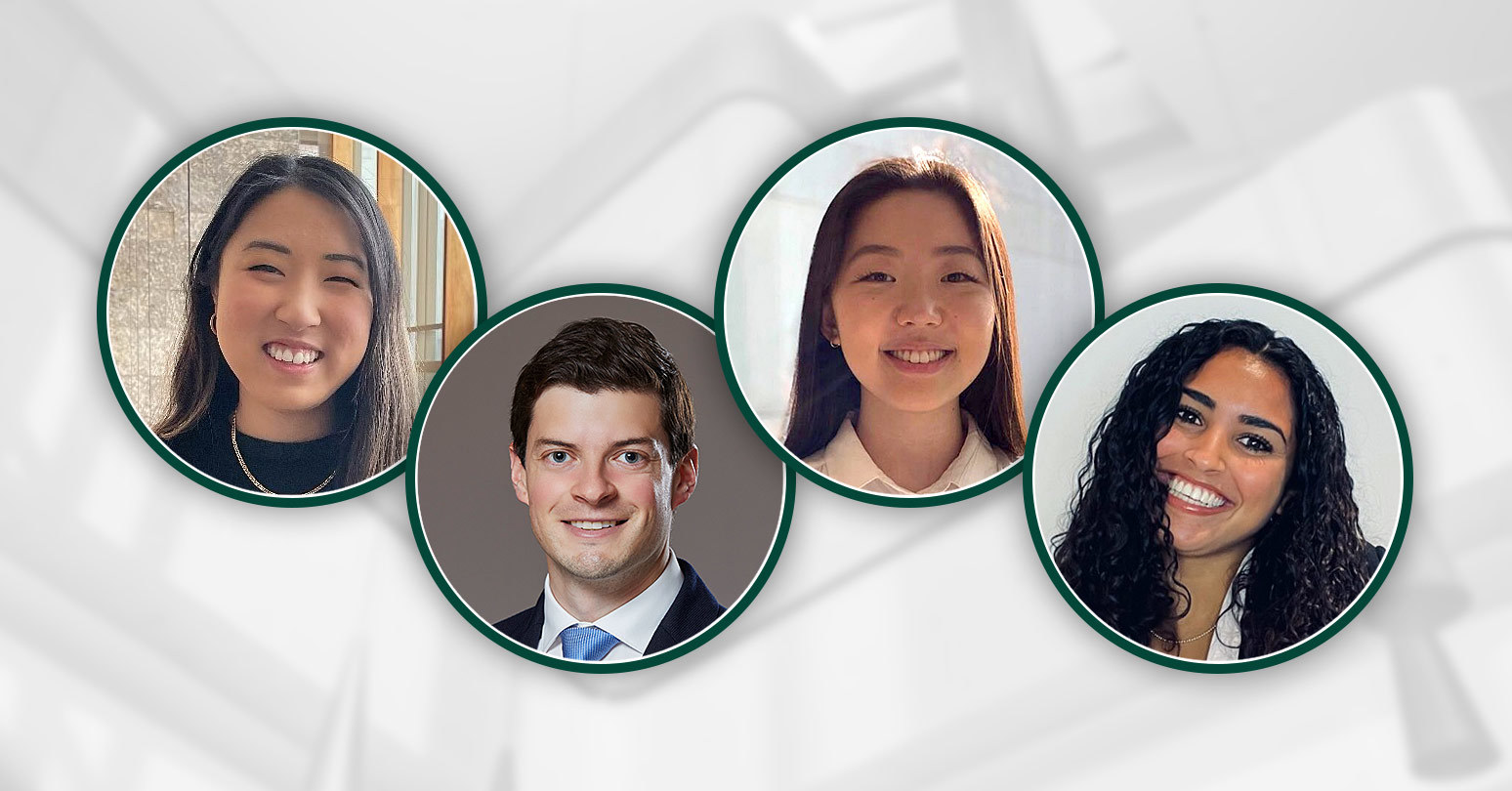 Sales and Marketing Club - L to r: Lucy Tan, Sebastian Martinez, Jesse Li, Taja McLean