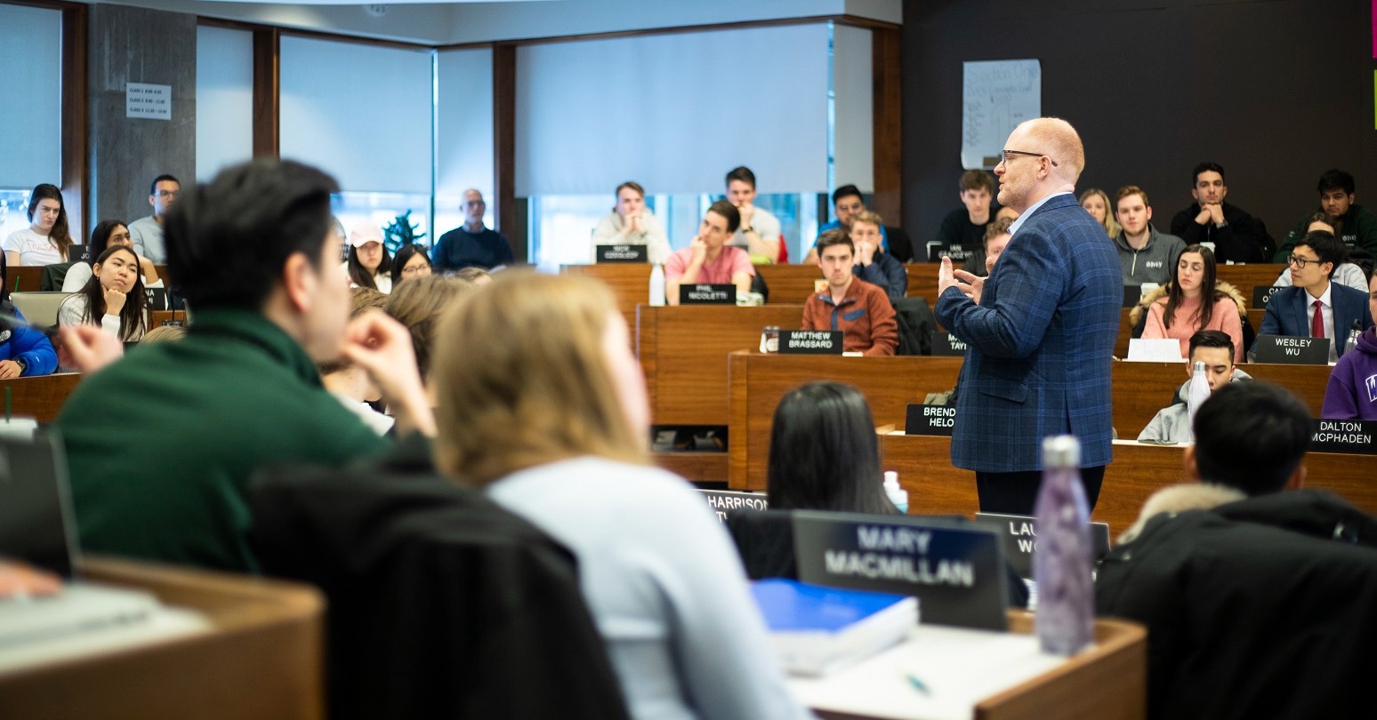 Larry Plummer teaching Ivey students