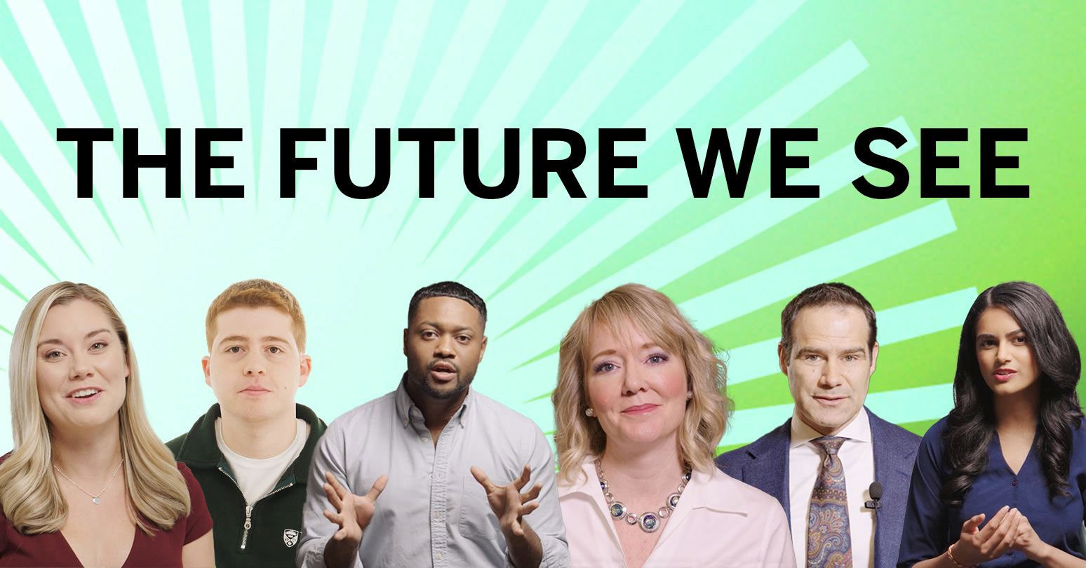 The Future We See (l-r): Tessa Weidner, Jordan Bloom, Fenton Jagdeo, Kimberley Young Milani, David Wood, Shivali Barot