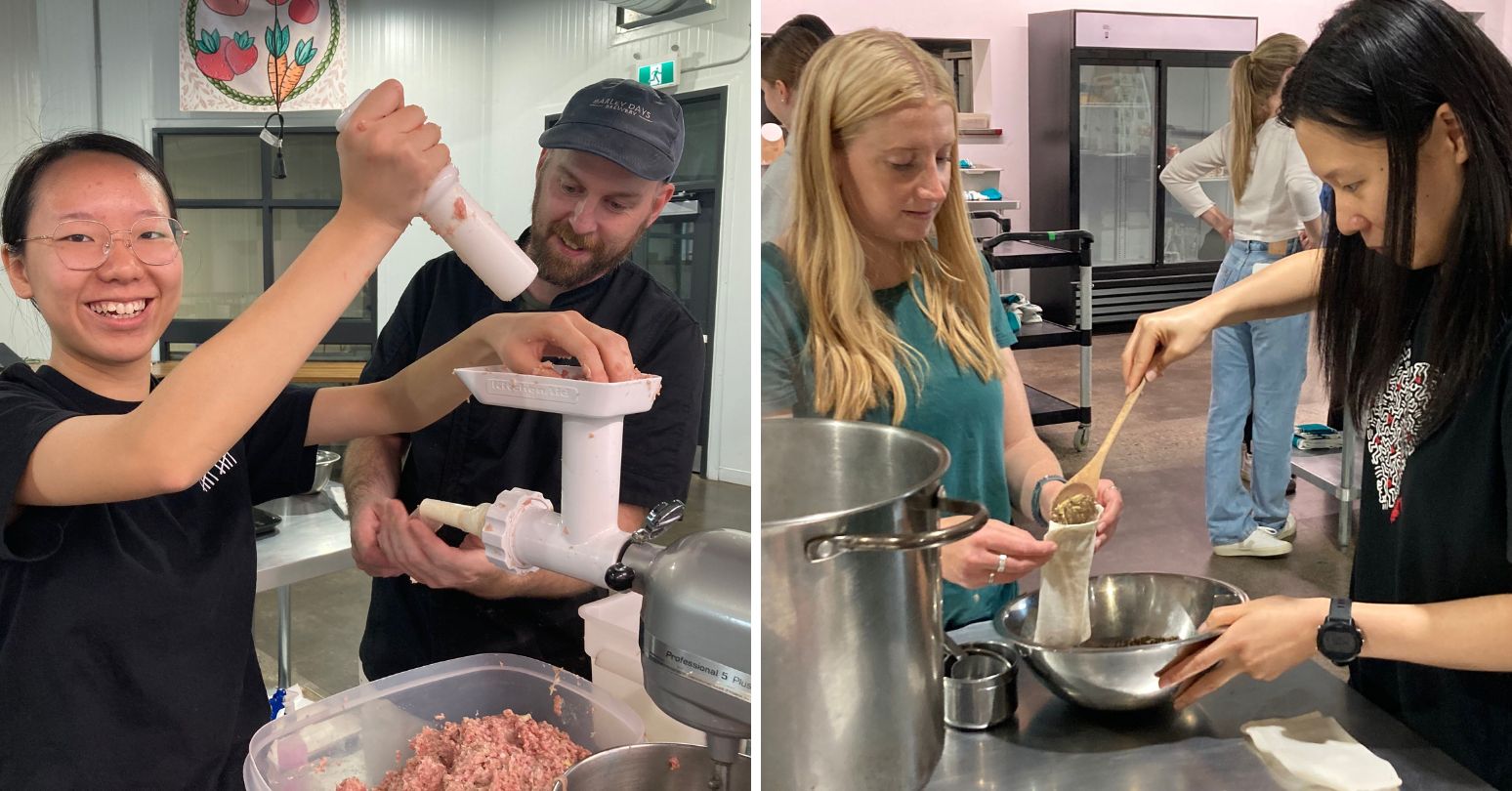 MSc students (left) and HBA students (right) at Growing Chefs!