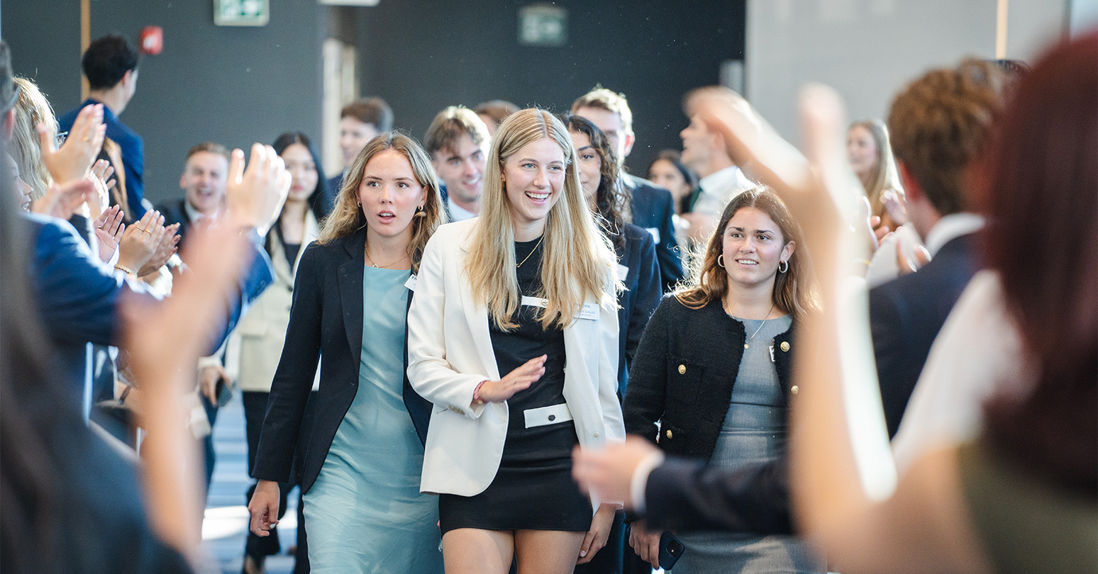 HBA students being greeted with applause as they arrive at the Opening Gala