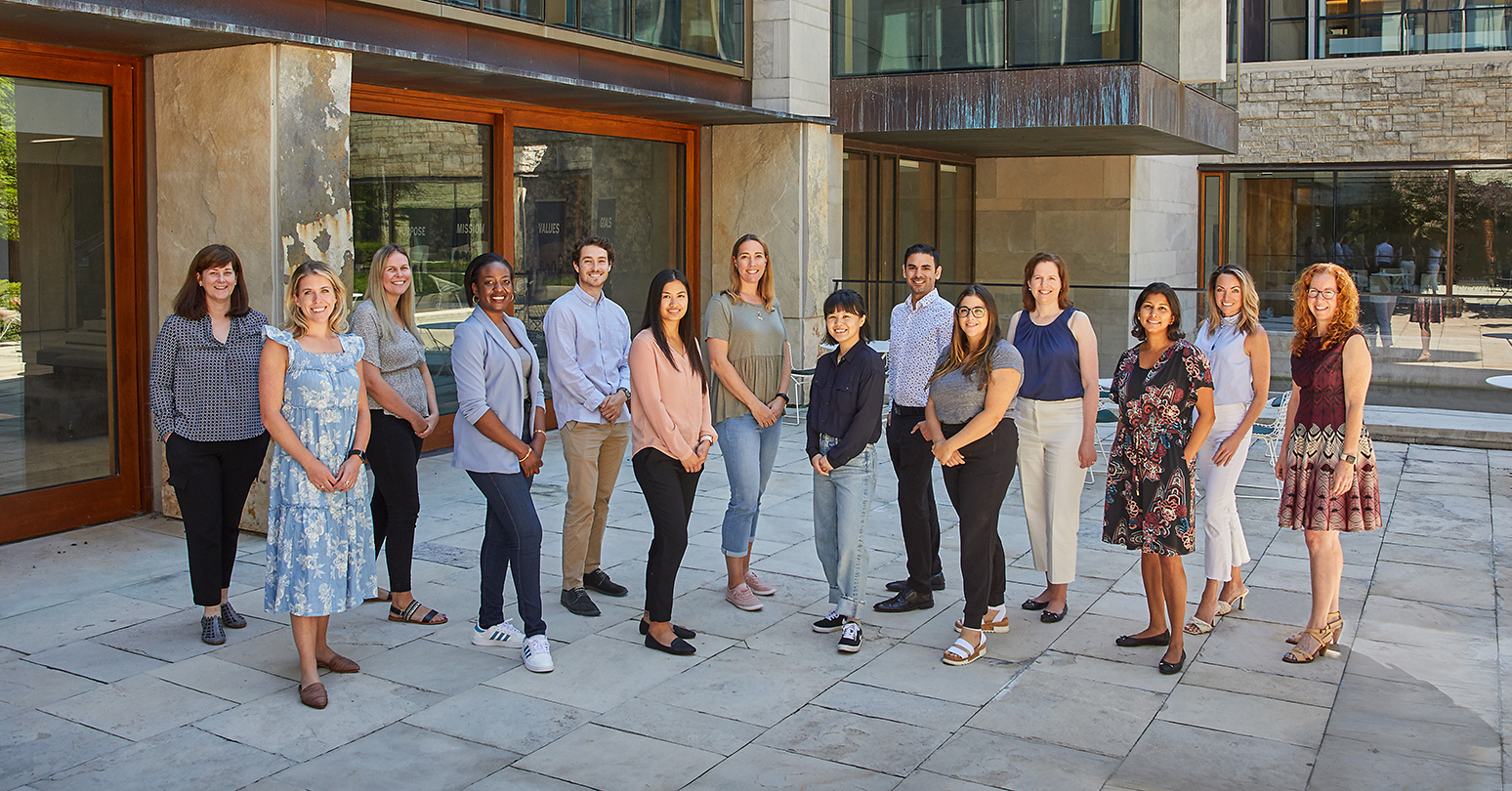 HBA team- L-r: Caitlin Latham, Kate Schieman, Amanda Johnston, Tobi Tayo, Matthew Pizzuti, Paula Khiev, Nadia Kirkland, Jasmine Huang, Solomon Galindo, Lindsay Reath, Aindrea Cramp, Nadine de Gannes, Stephanie Bolingbroke, and Mary Weil.