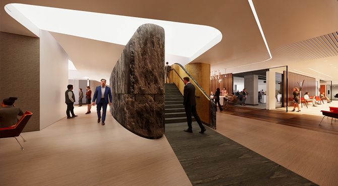 Feature Stair View From Third Floor Lobby