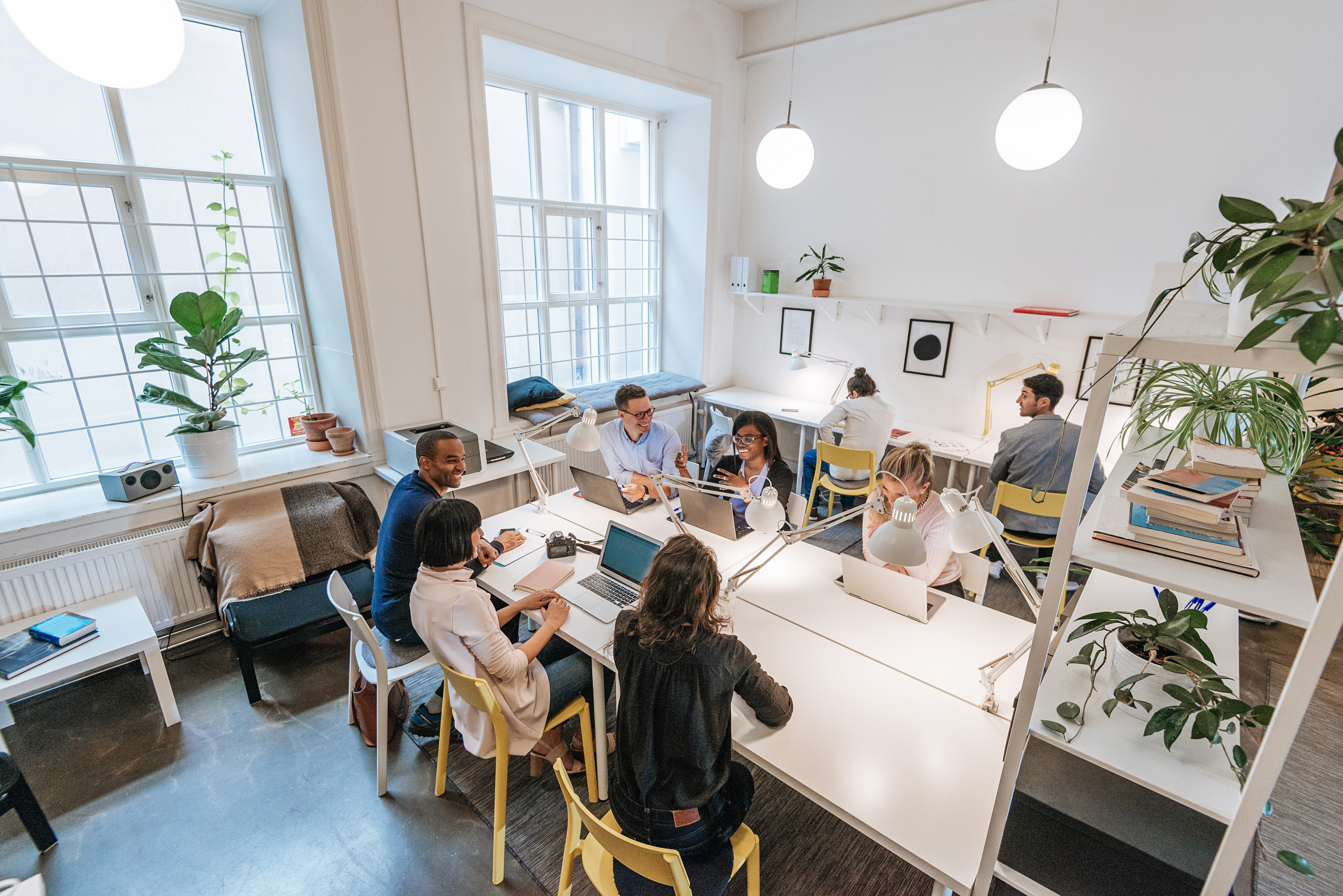 Group of employees having a meeting