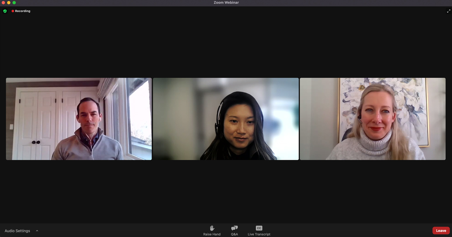 L-r: Jonathan Belair, MBA '07; Paulina Leung, HBA '04; and Sarah Chapman, BSc '10.