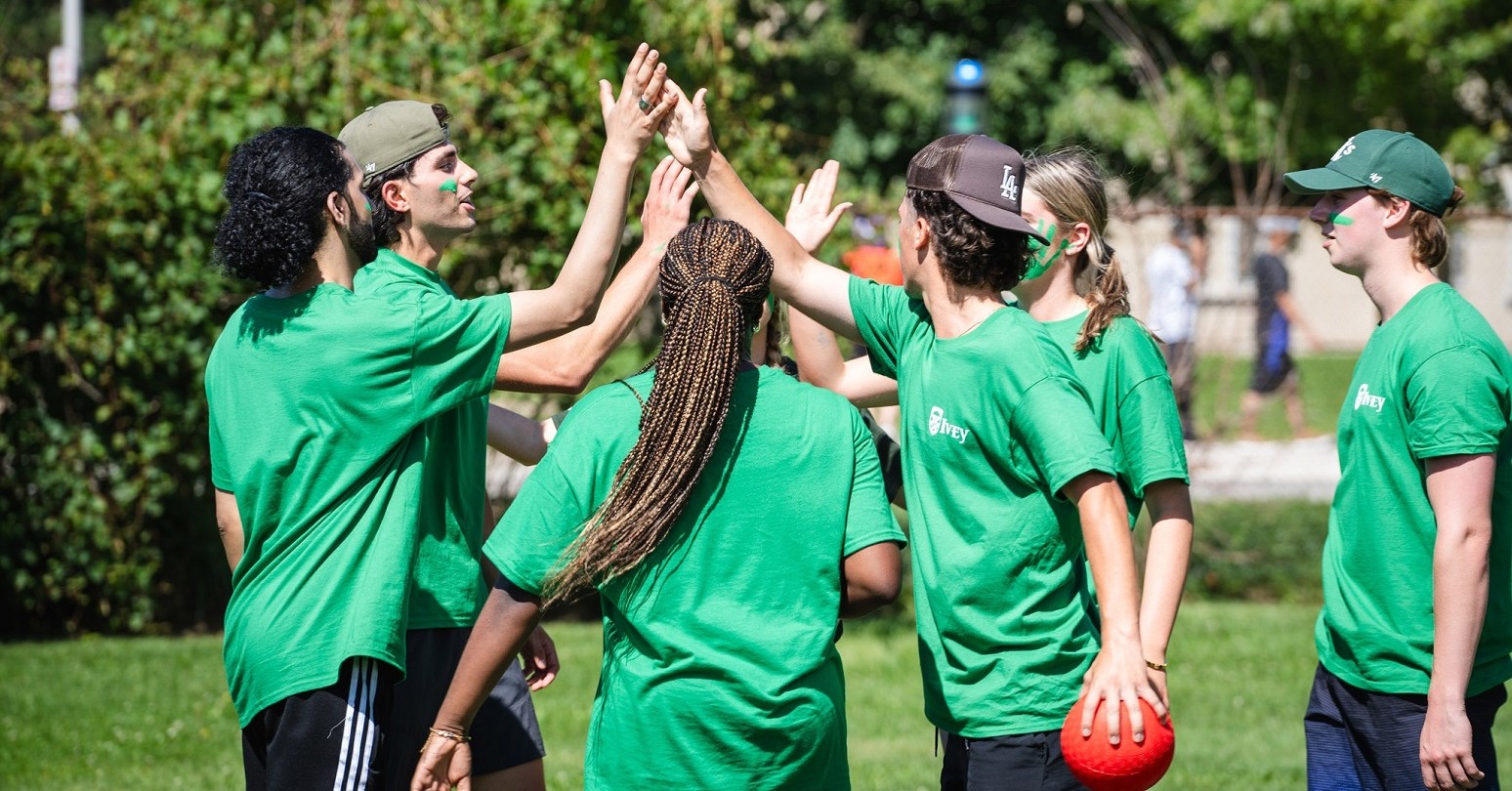 Ivey's new HBA1s participating in the Ivey Olympics during HBA O-Week